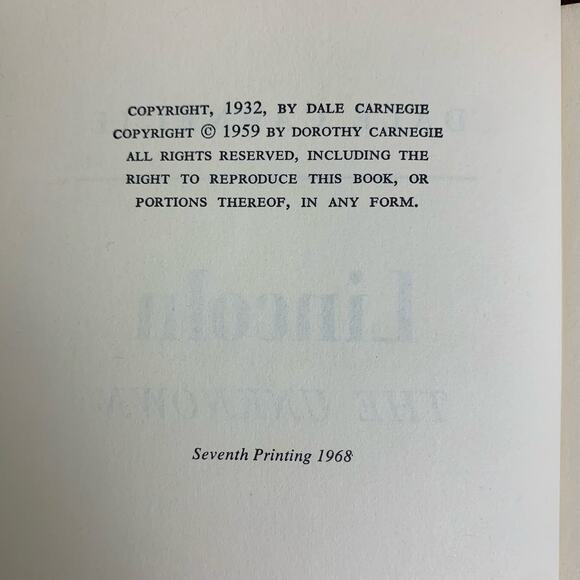 1968 Lincoln the Unknown Dale Carnegie Perseverance Award hardback book - Picture 14 of 15